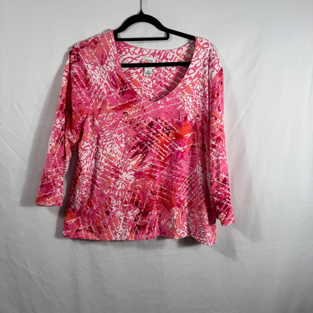 Ruby Rd Favorites Women's Pink Blouse Sz XL